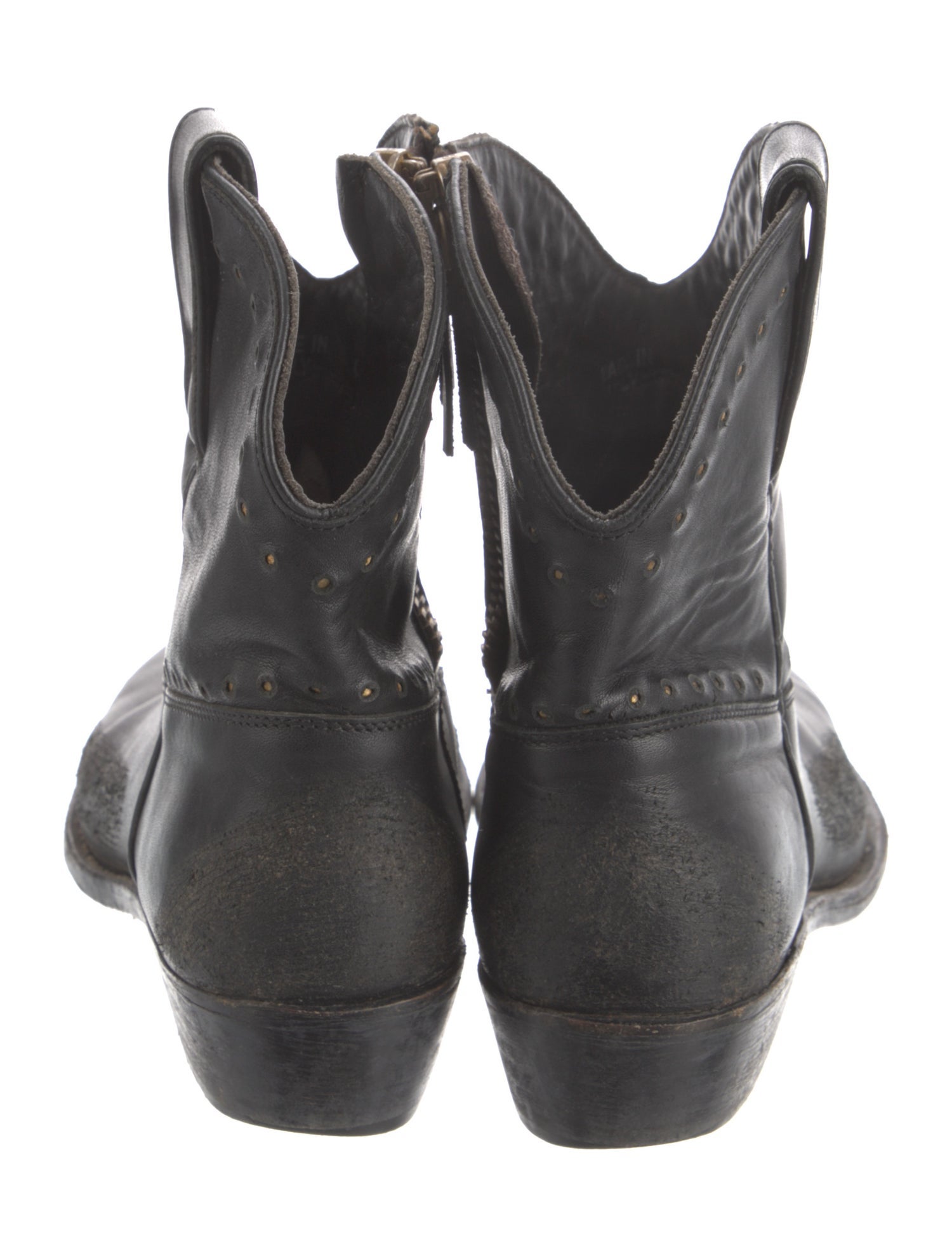 Golden Goose Leather Studded Accents Western Boots